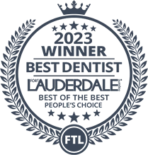 2023 Winner Best Dentist Lauderdale First Class People's Choice Award Badge