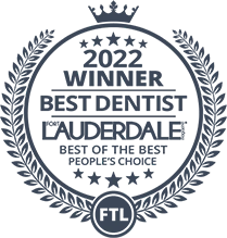 2022 Winner Best Dentist Lauderdale Fort Lauderdale People's Choice Award Badge