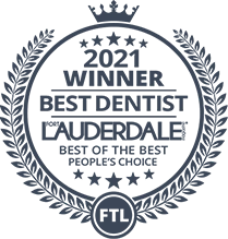 2021 Winner Best Dentist Lauderdale Best of the Best People's Choice Award Badge